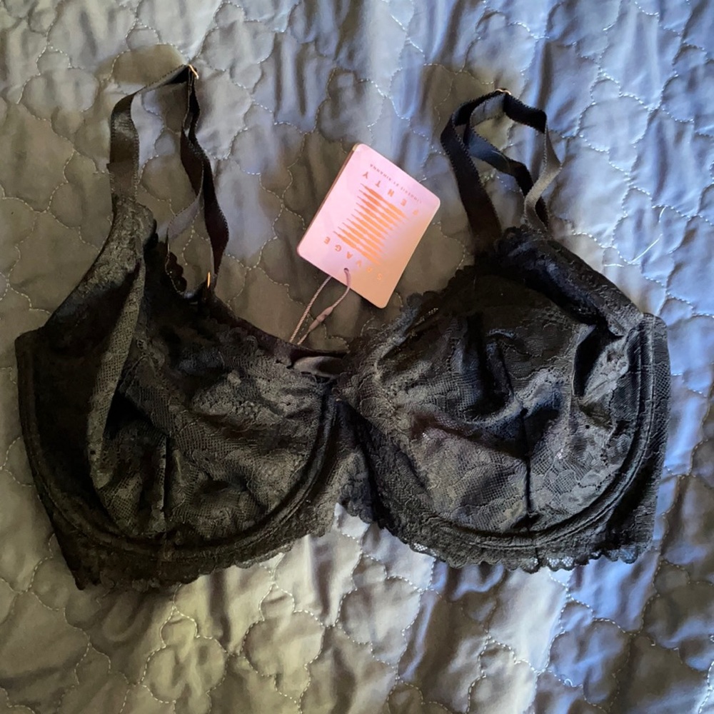 Savage X Fenty black lace bra brand new